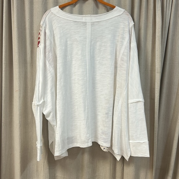 Rainbow Crochet Trim Top in White - Mello - Picture 2 of 3